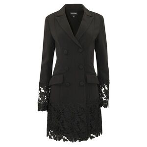 Zac Posen Black Lace Trim Coat